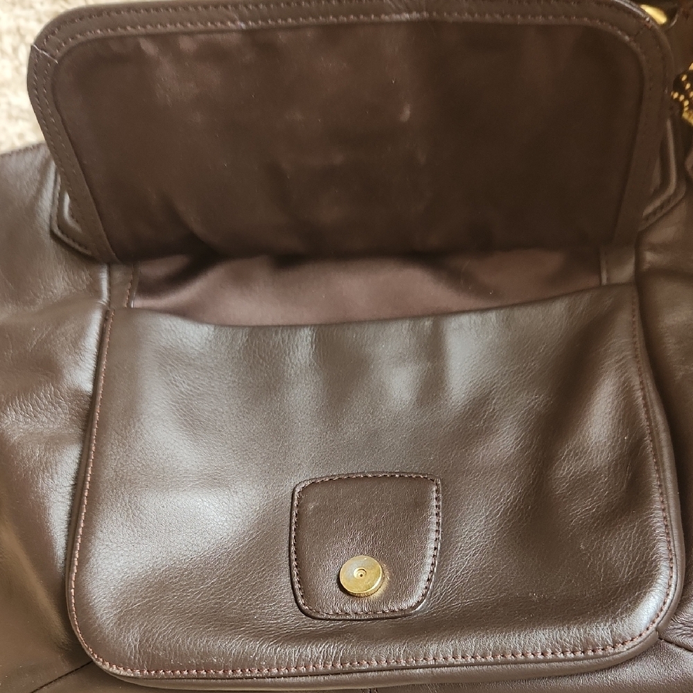 Coach Dark Brown Leather Tote - Picture 3 of 11